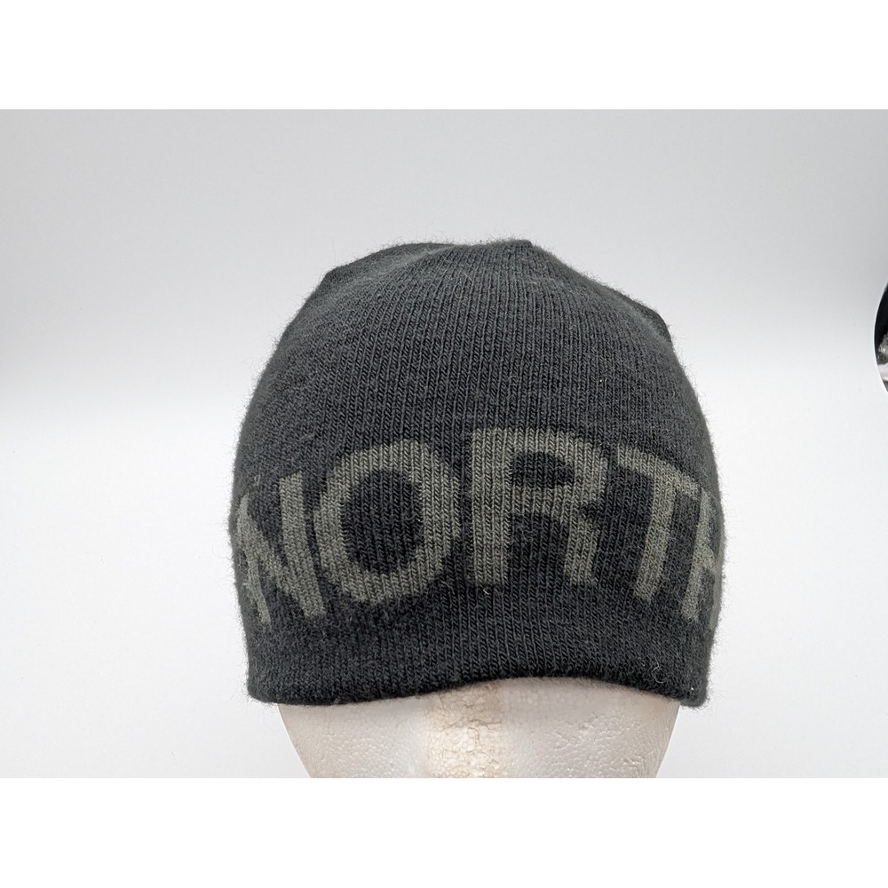 The North Face Knit Beanie Hat Gray Black Logo PD 745794 Mens Womens OSFM